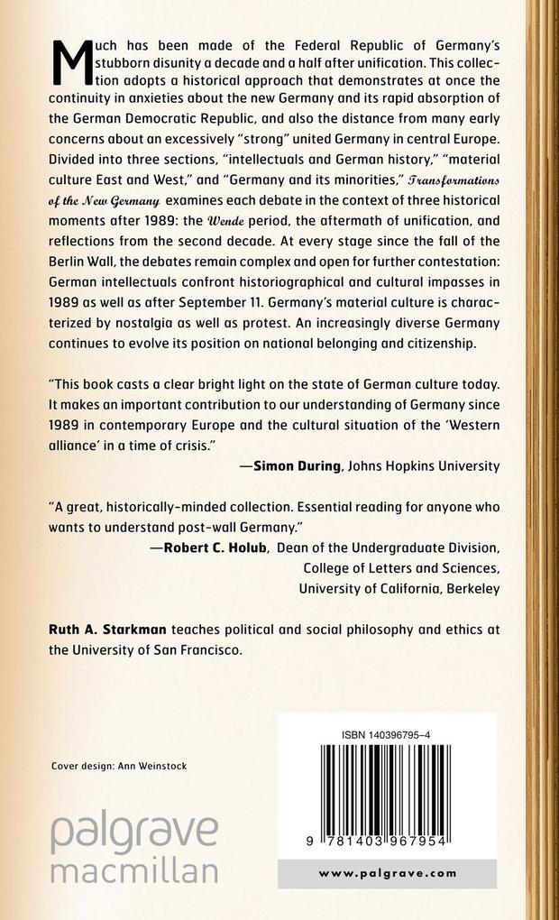 Weitere Ansicht: Transformations of the New Germany | Ruth A. Starkman