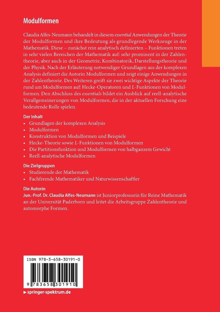Weitere Ansicht: Modulformen | Claudia Alfes-Neumann