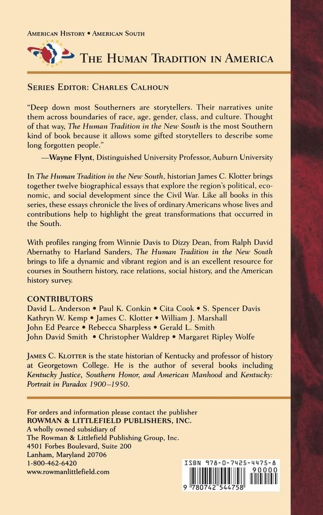 Weitere Ansicht: Human Tradition in the New South
