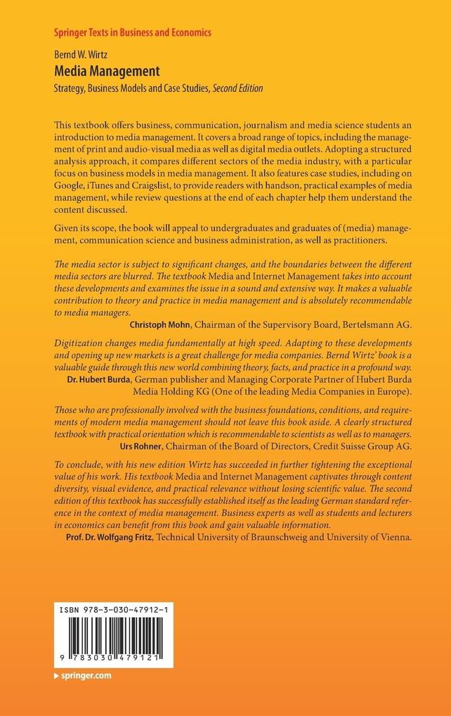 Weitere Ansicht: Media Management | Bernd W. Wirtz