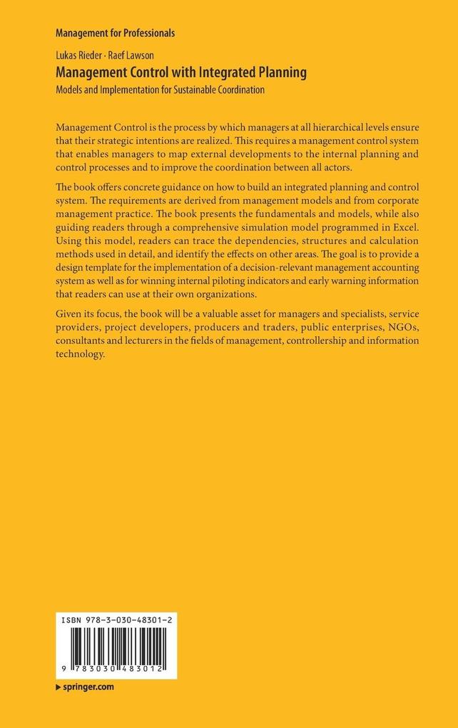 Weitere Ansicht: Management Control with Integrated Planning | Lukas Rieder, Raef Lawson