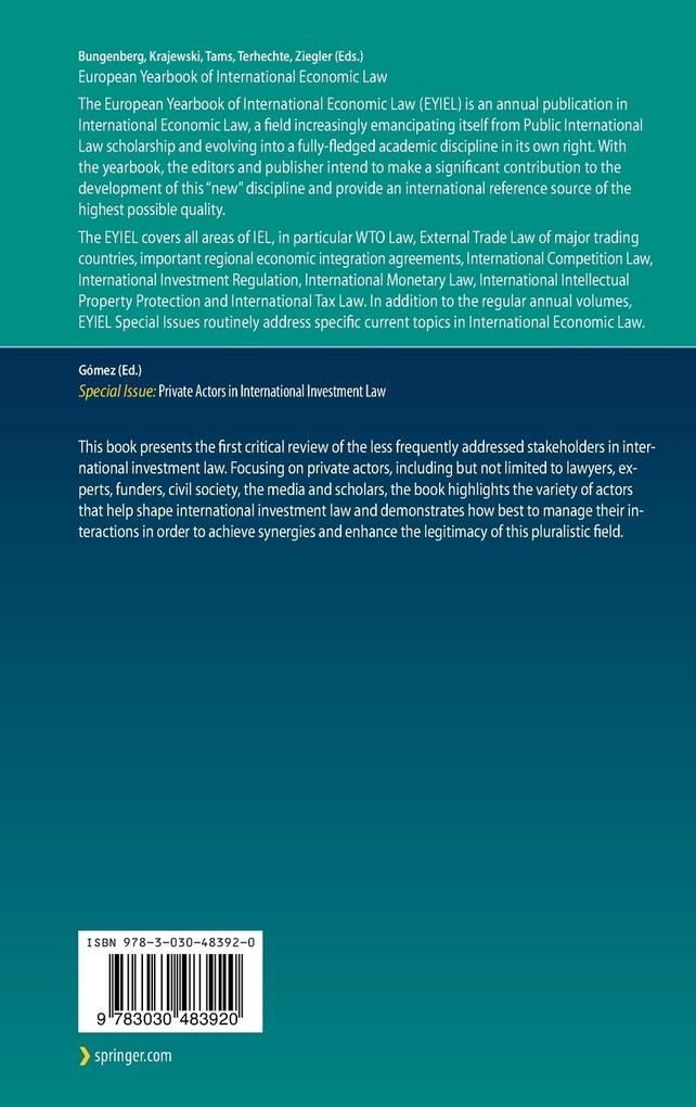 Weitere Ansicht: Private Actors in International Investment Law