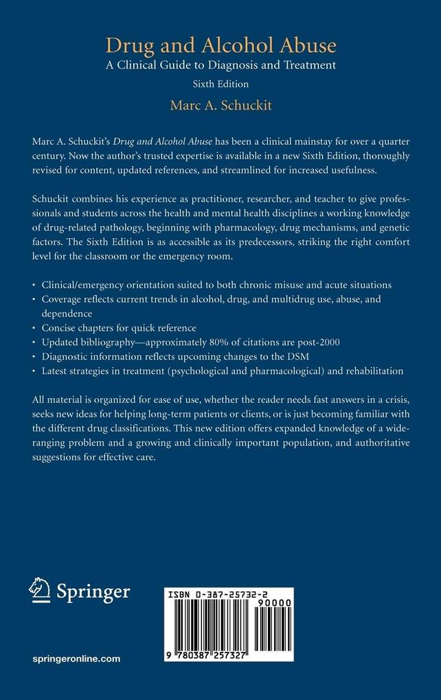 Weitere Ansicht: Drug and Alcohol Abuse | Marc A. Schuckit