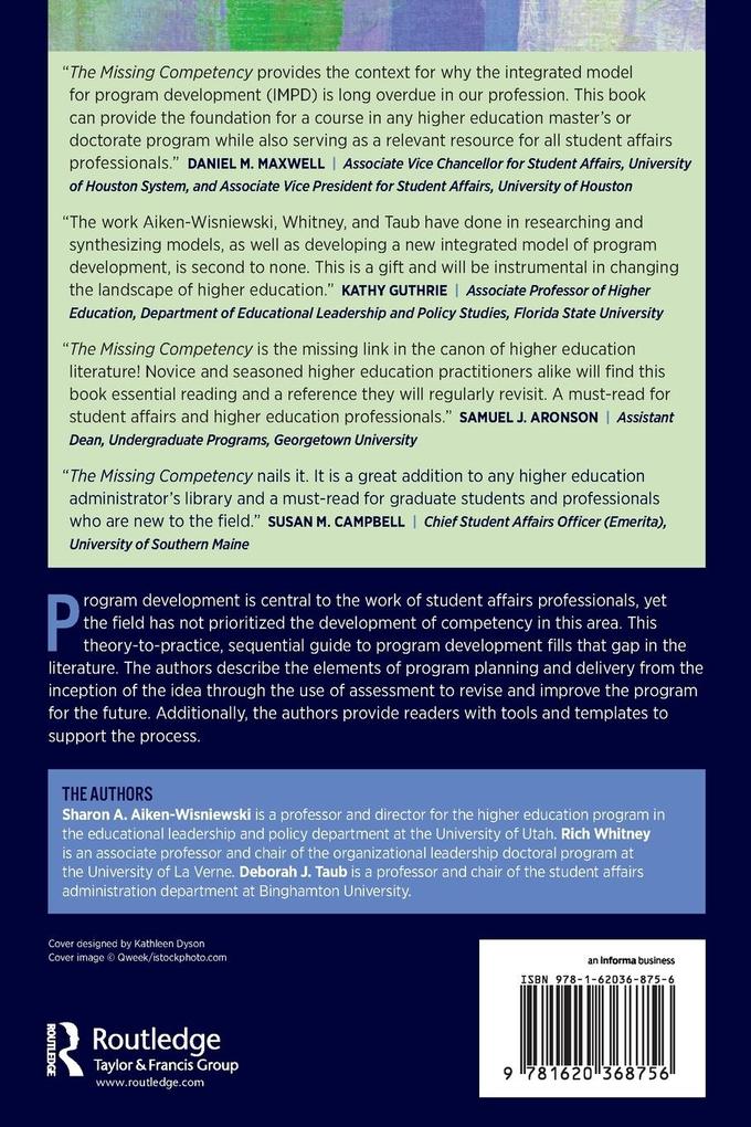 Weitere Ansicht: The Missing Competency | Sharon A. Aiken-Wisniewski, Deborah J. Taub, Rich Whitney