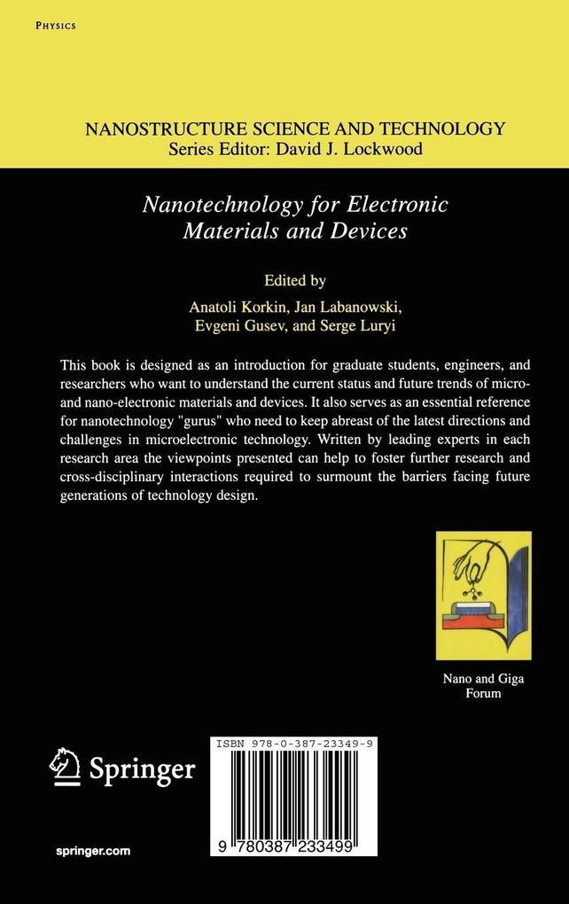 Weitere Ansicht: Nanotechnology for Electronic Materials and Devices