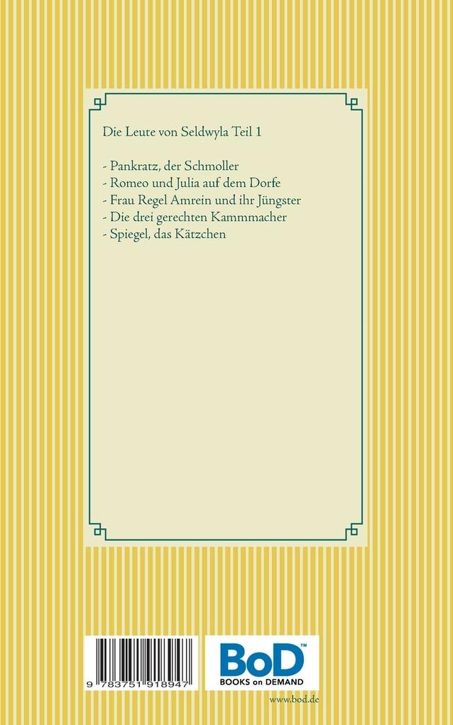 Weitere Ansicht: Die Leute von Seldwyla 1 | Gottfried Keller