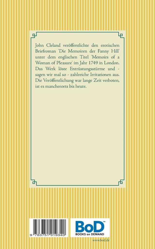 Weitere Ansicht: Die Memoiren der Fanny Hill | John Cleland