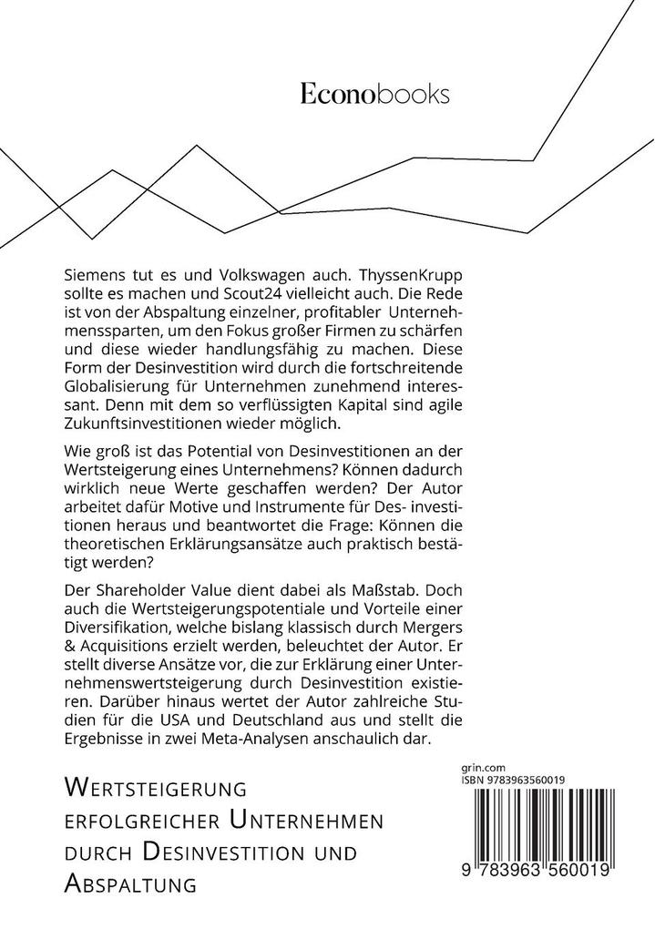 Weitere Ansicht: Wertsteigerung erfolgreicher Unternehmen durch Desinvestition und Abspaltung | Anonymous
