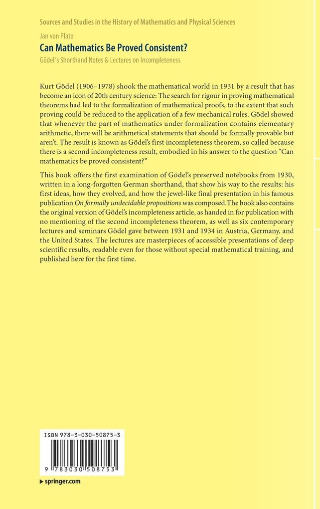 Weitere Ansicht: Can Mathematics Be Proved Consistent? | Jan von Plato