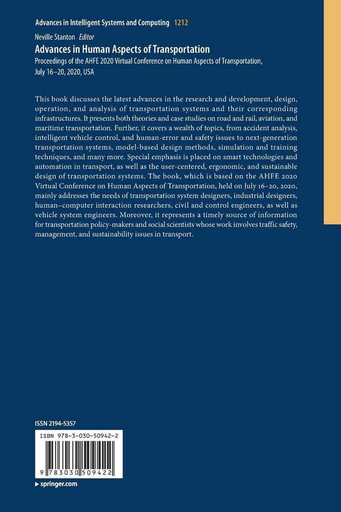 Weitere Ansicht: Advances in Human Aspects of Transportation