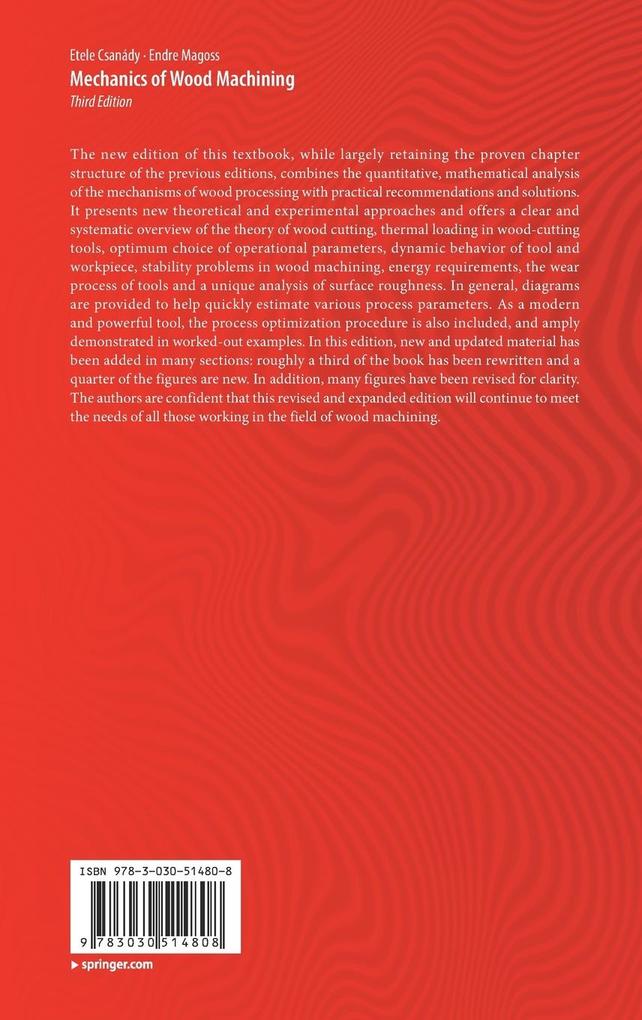 Weitere Ansicht: Mechanics of Wood Machining | Etele Csanády, Endre Magoss