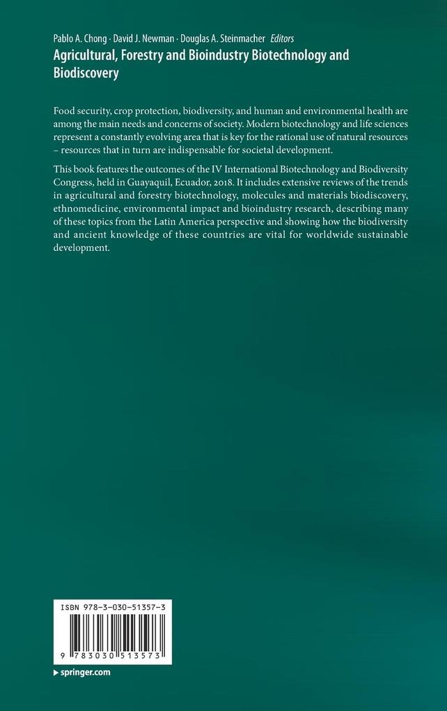 Weitere Ansicht: Agricultural, Forestry and Bioindustry Biotechnology and Biodiscovery