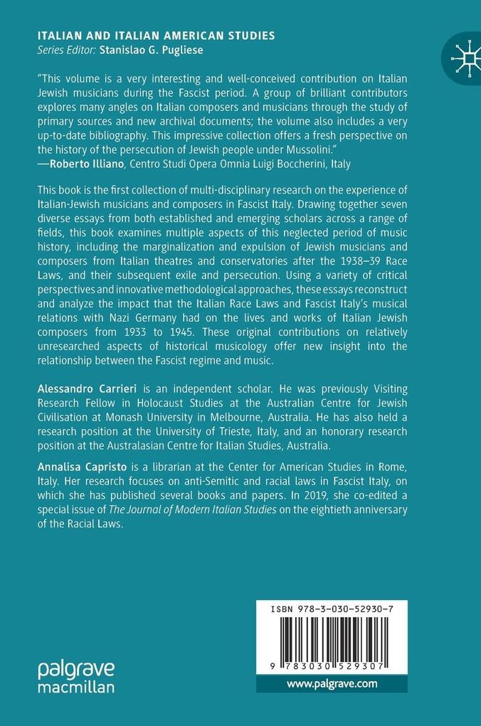 Weitere Ansicht: Italian Jewish Musicians and Composers under Fascism