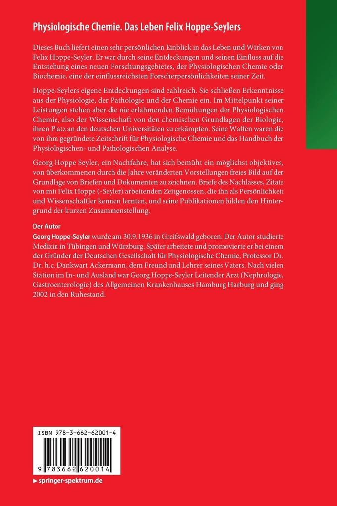 Weitere Ansicht: Physiologische Chemie. Das Leben Felix Hoppe-Seylers | Georg Hoppe-Seyler