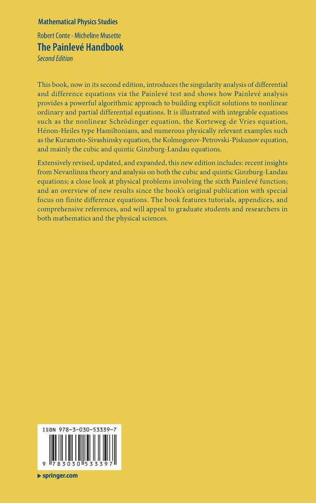Weitere Ansicht: The Painlevé Handbook | Robert Conte, Micheline Musette