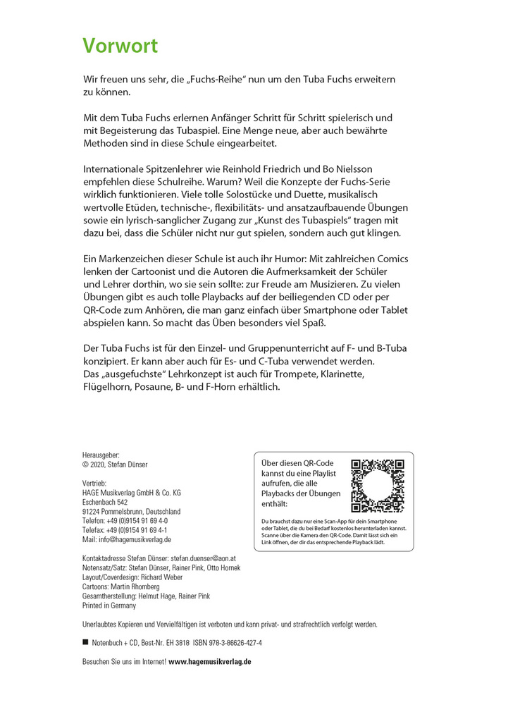 Weitere Ansicht: Tuba Fuchs Band 1 | Stefan Dünser, Werner Kreidl