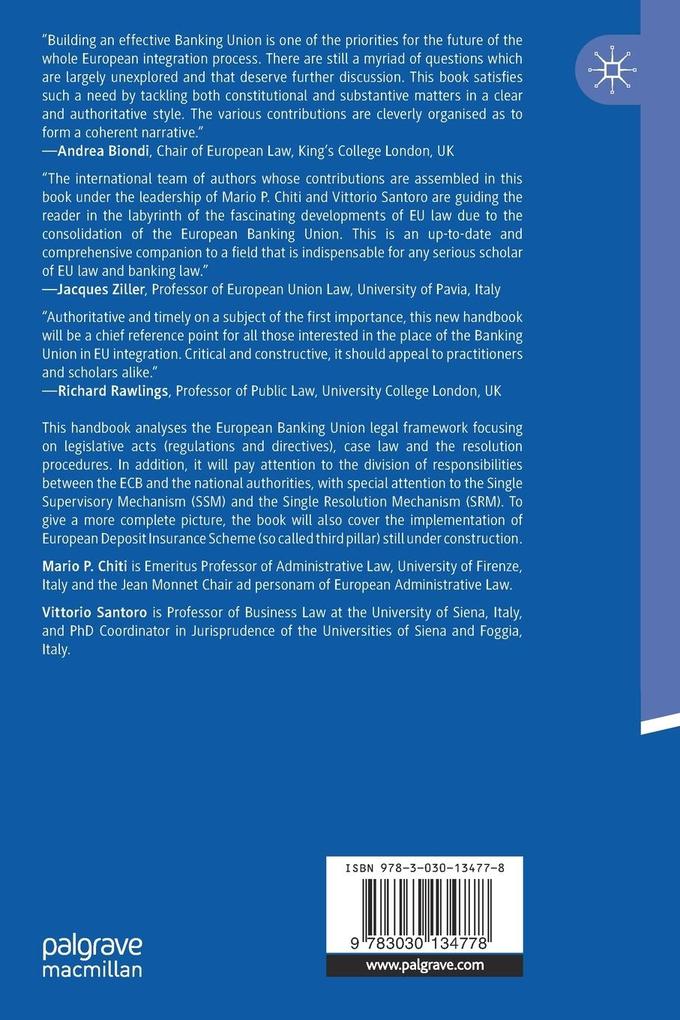Weitere Ansicht: The Palgrave Handbook of European Banking Union Law