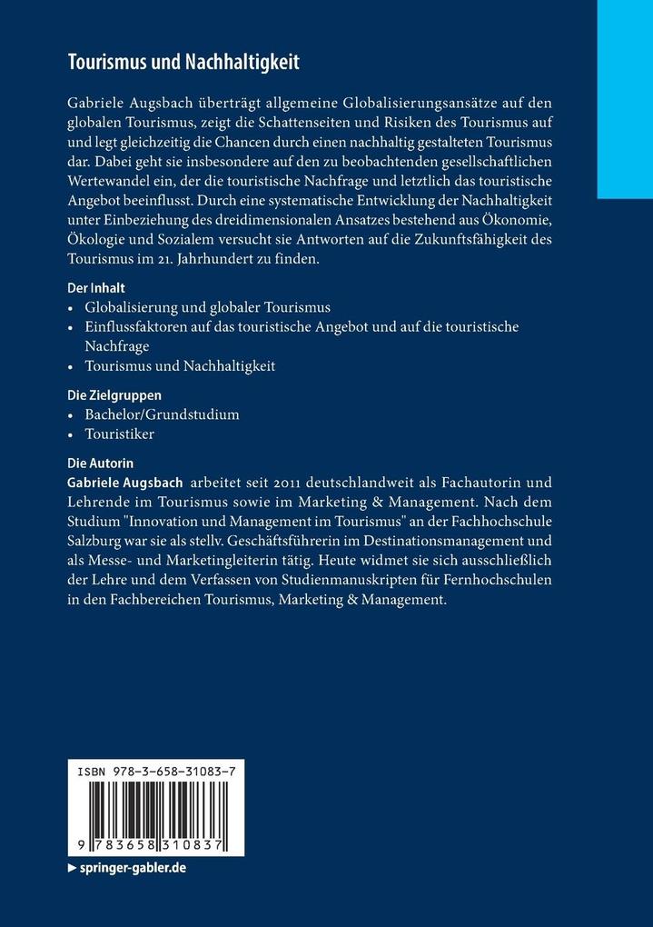 Weitere Ansicht: Tourismus und Nachhaltigkeit | Gabriele Augsbach