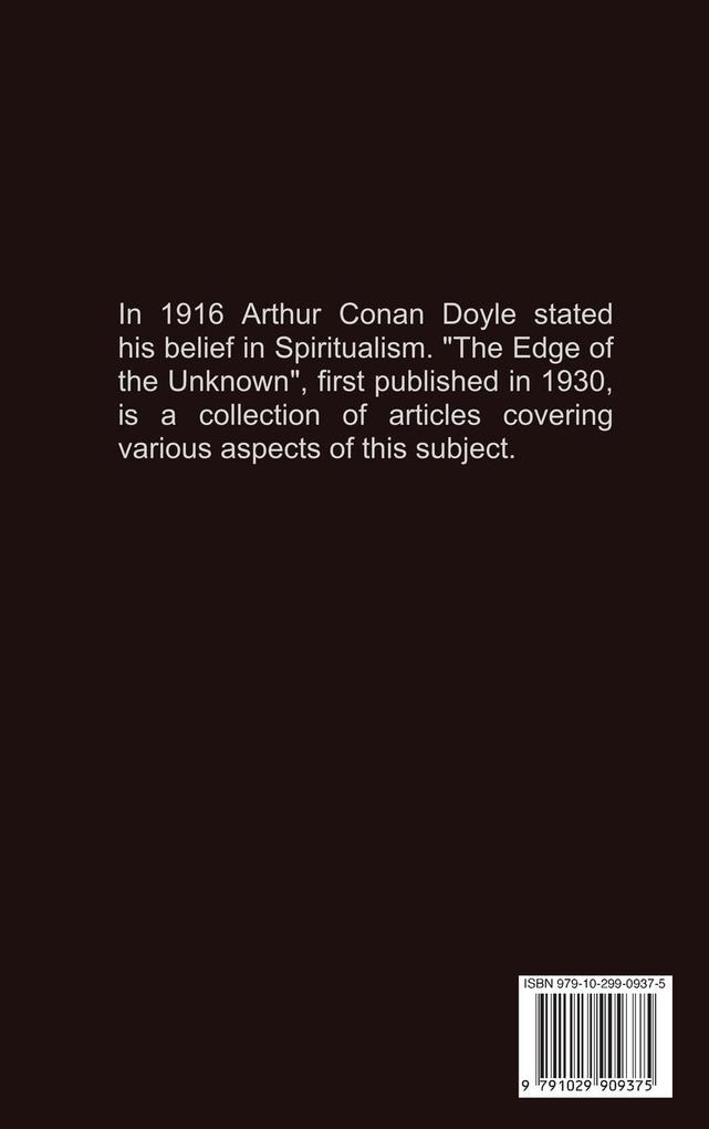 Weitere Ansicht: The Edge of the Unknown | Arthur Conan Doyle