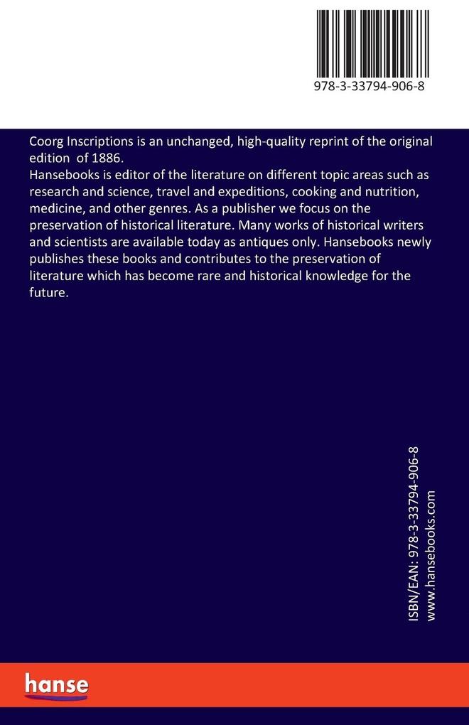 Weitere Ansicht: Coorg Inscriptions | Lewis Rice