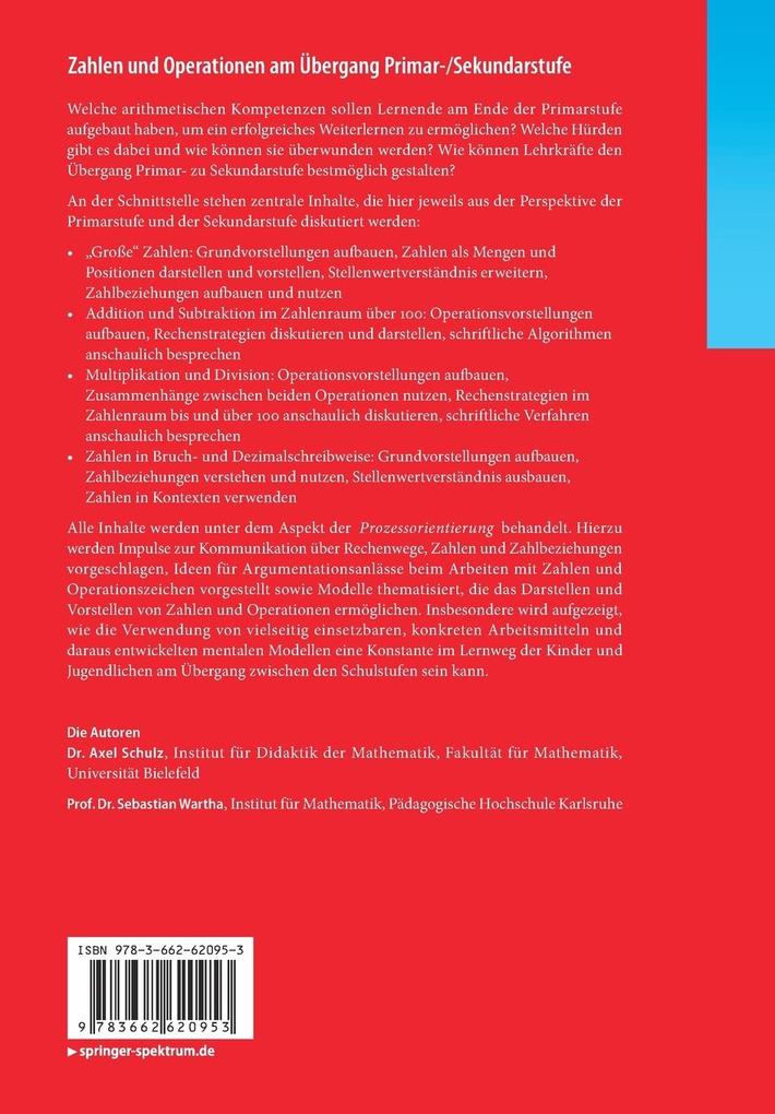 Weitere Ansicht: Zahlen und Operationen am Übergang Primar-/Sekundarstufe | Axel Schulz, Sebastian Wartha