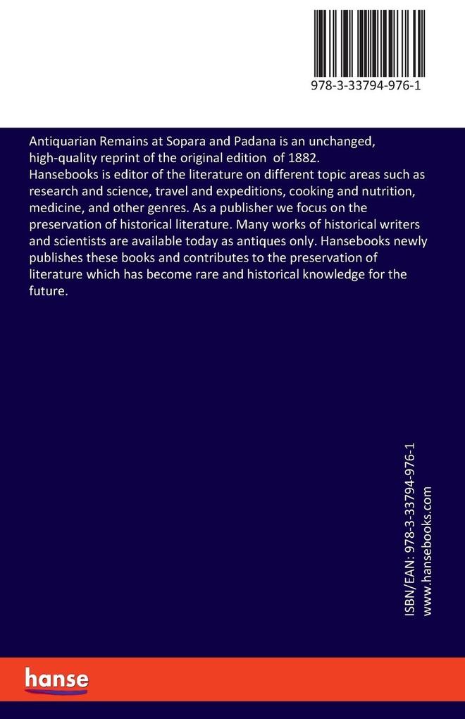 Weitere Ansicht: Antiquarian Remains at Sopara and Padana | Pandit B. Indrajit