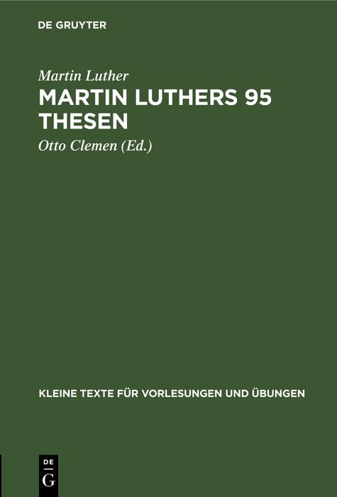 Produktbild: Martin Luthers 95 Thesen | Martin Luther