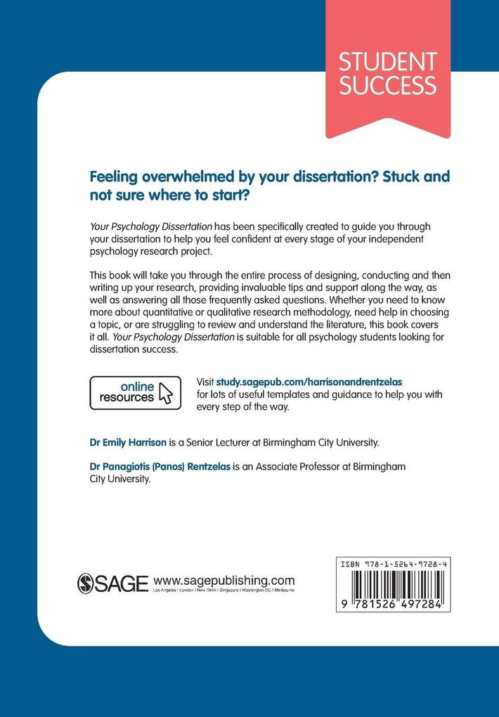 Weitere Ansicht: Your Psychology Dissertation | Emily Harrison, Panagiotis Rentzelas