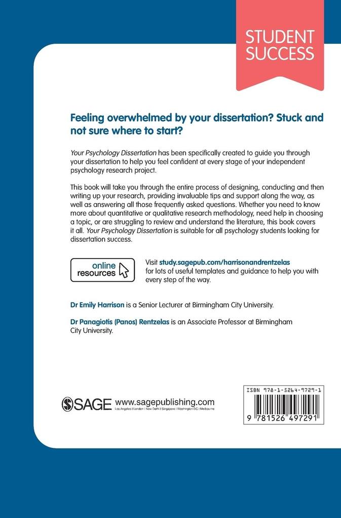 Weitere Ansicht: Your Psychology Dissertation | Emily Harrison, Panagiotis Rentzelas