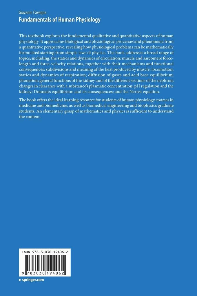 Weitere Ansicht: Fundamentals of Human Physiology | Giovanni Cavagna