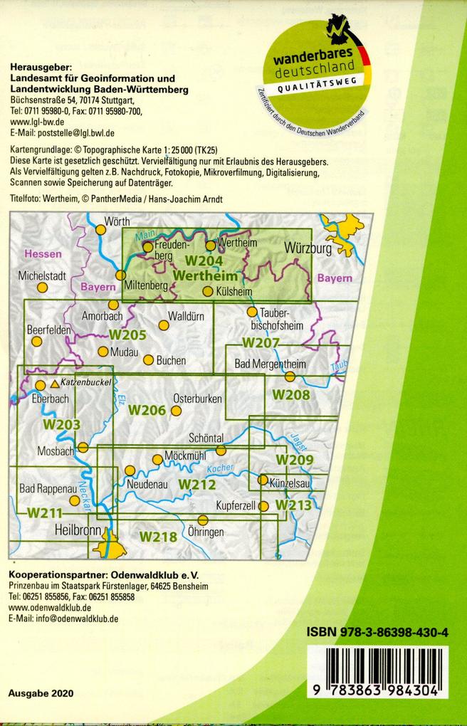 Weitere Ansicht: Wanderkarte 1:25 000 Wertheim