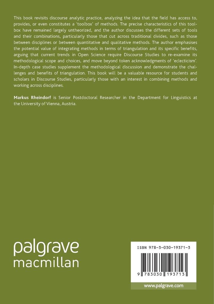 Weitere Ansicht: Revisiting the Toolbox of Discourse Studies | Markus Rheindorf