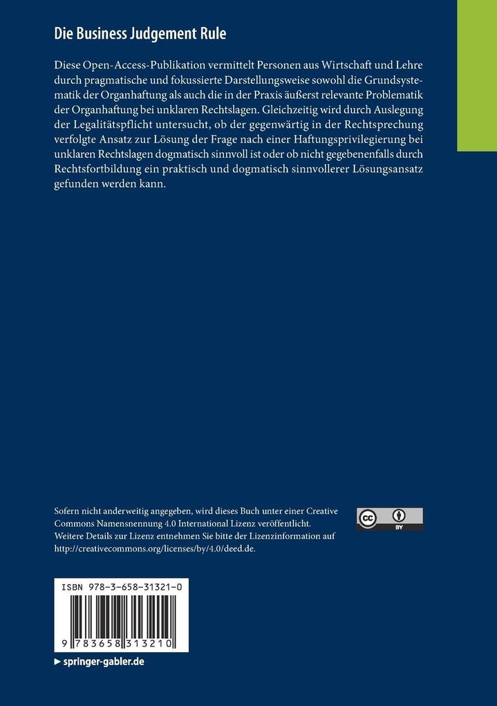 Weitere Ansicht: Die Business Judgement Rule | Max Willen