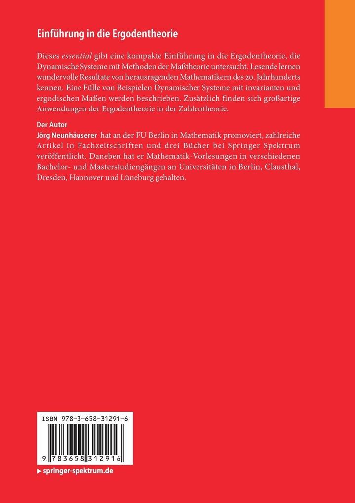 Weitere Ansicht: Einführung in die Ergodentheorie | Jörg Neunhäuserer