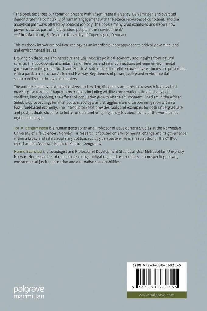 Weitere Ansicht: Political Ecology | Tor A. Benjaminsen, Hanne Svarstad