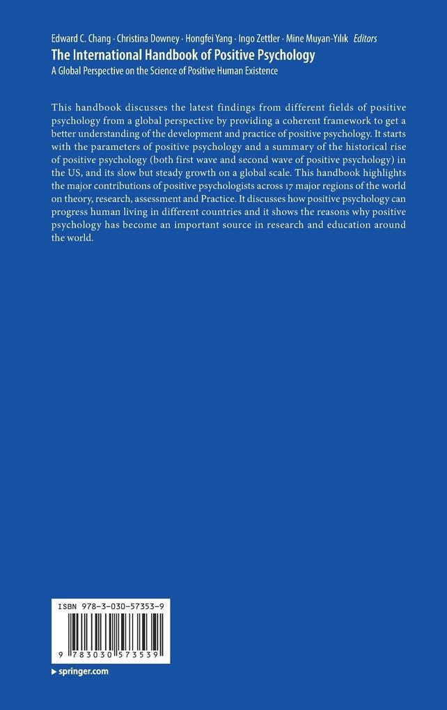 Weitere Ansicht: The International Handbook of Positive Psychology