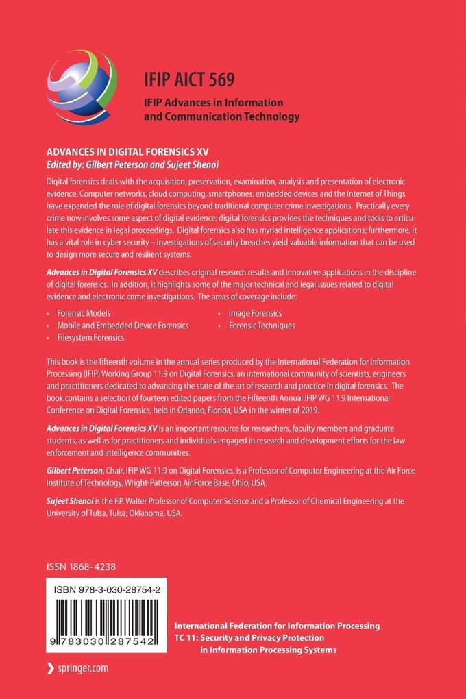 Weitere Ansicht: Advances in Digital Forensics XV