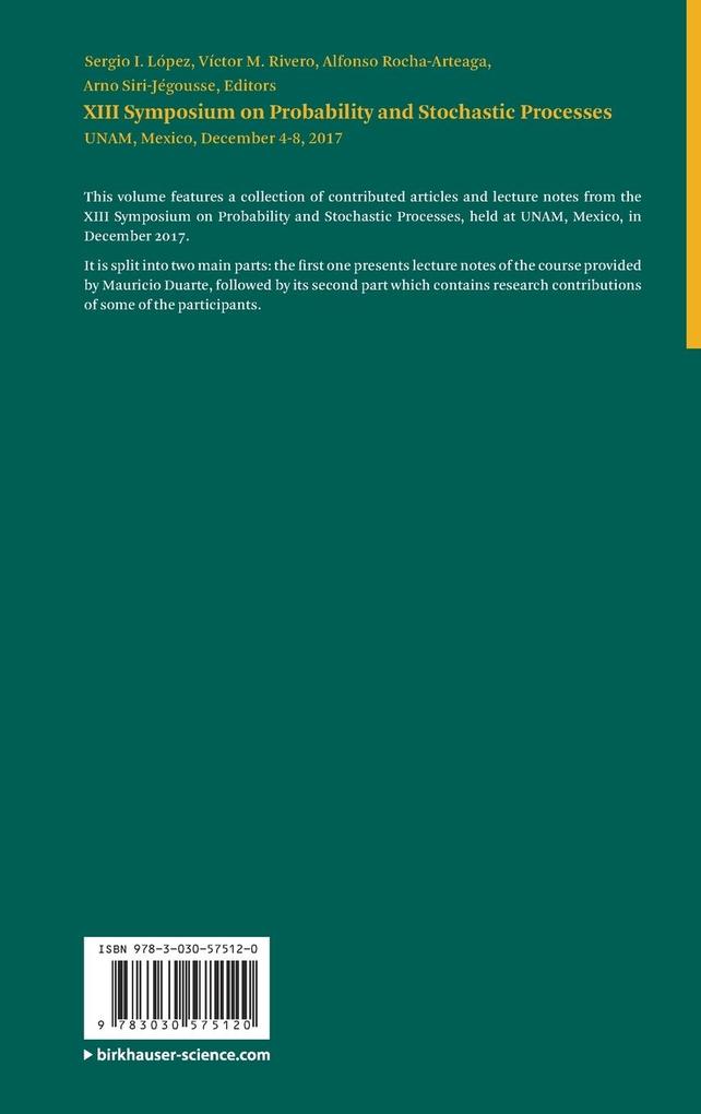 Weitere Ansicht: XIII Symposium on Probability and Stochastic Processes