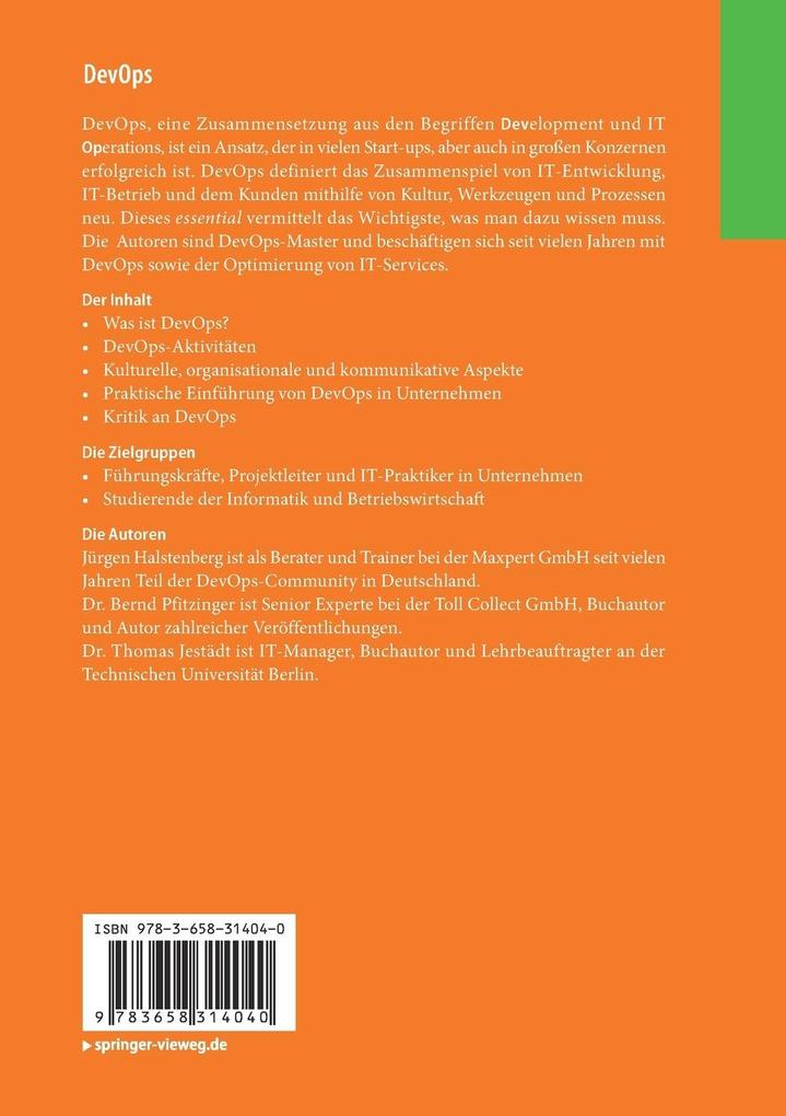 Weitere Ansicht: DevOps | Jürgen Halstenberg, Bernd Pfitzinger, Thomas Jestädt