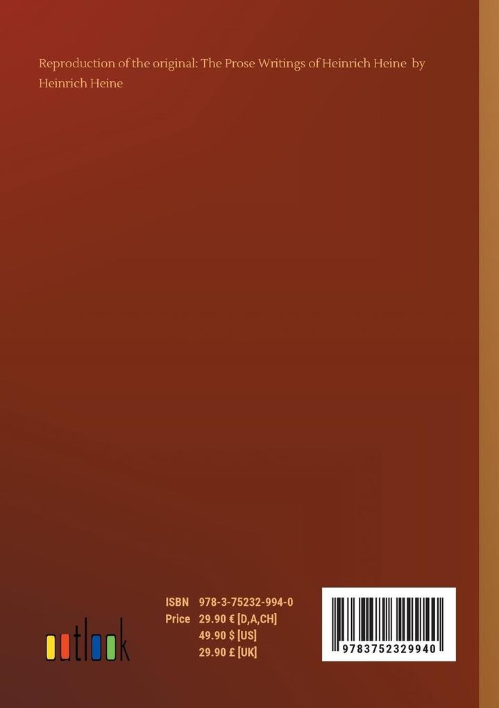 Weitere Ansicht: The Prose Writings of Heinrich Heine | Heinrich Heine