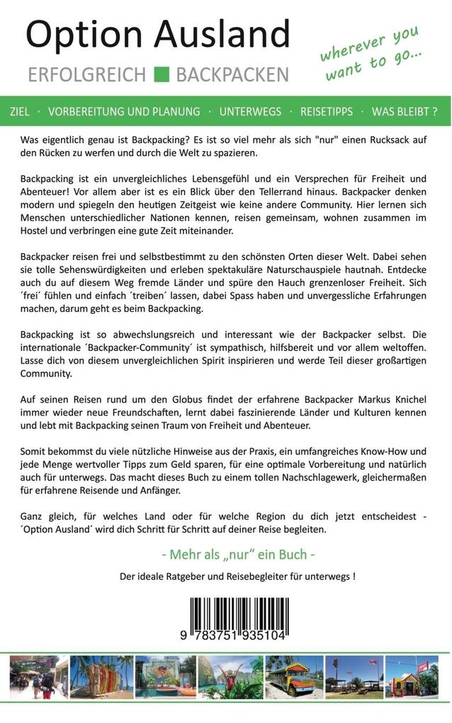 Weitere Ansicht: Option Ausland Erfolgreich Backpacken | Markus Dillenburg, Markus Knichel