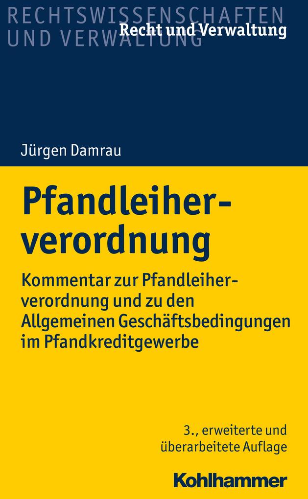Produktbild: Pfandleiherverordnung | Jürgen Damrau