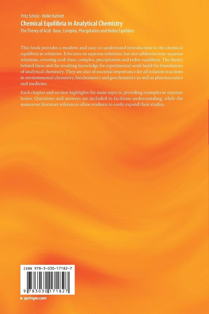 Weitere Ansicht: Chemical Equilibria in Analytical Chemistry | Fritz Scholz, Heike Kahlert