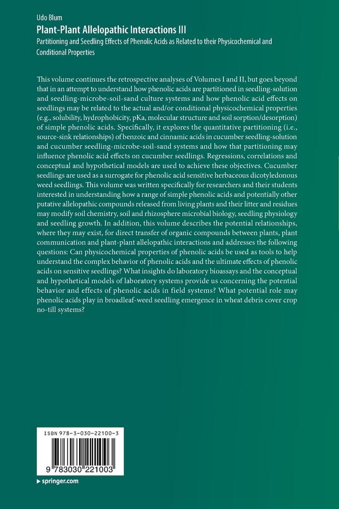 Weitere Ansicht: Plant-Plant Allelopathic Interactions III | Udo Blum