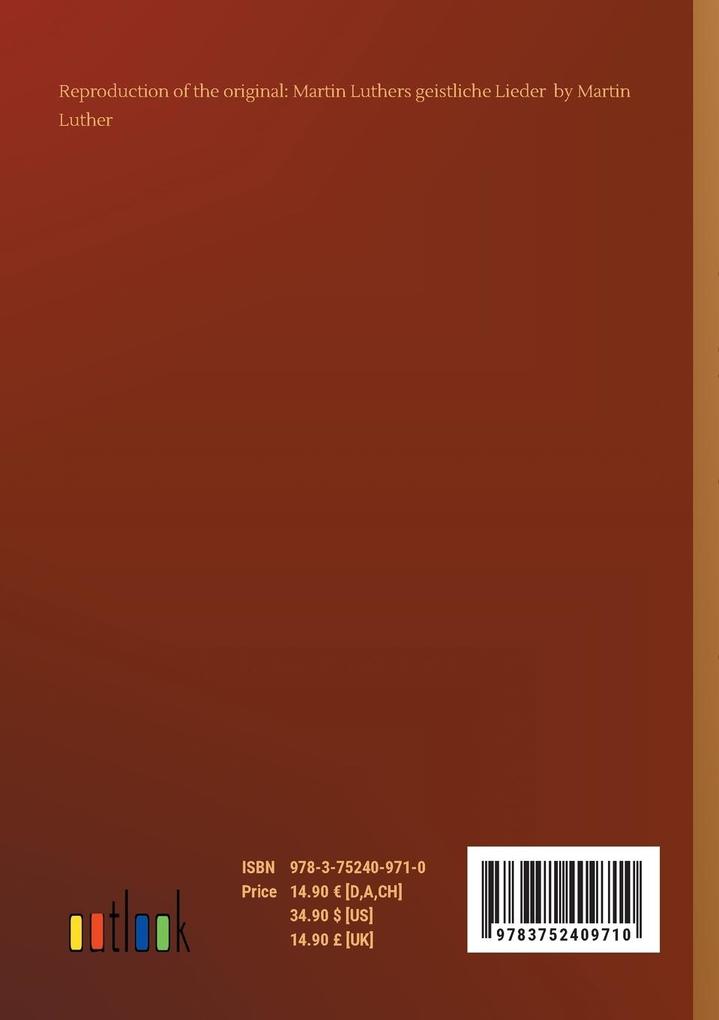 Weitere Ansicht: Martin Luthers geistliche Lieder | Martin Luther