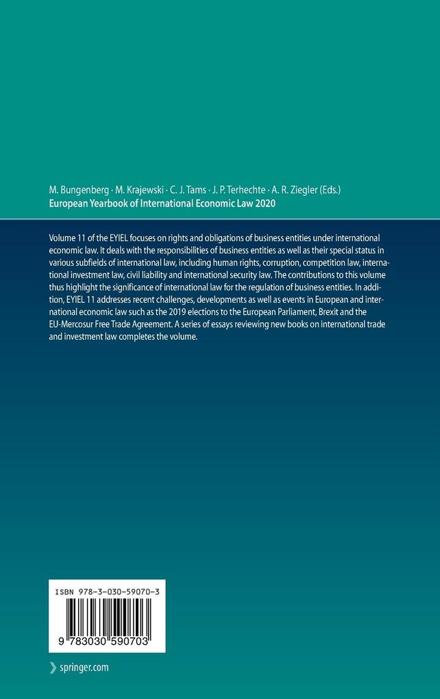 Weitere Ansicht: European Yearbook of International Economic Law 2020