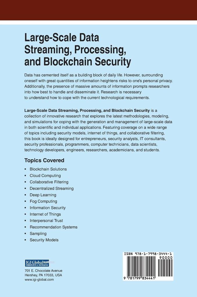 Weitere Ansicht: Large-Scale Data Streaming, Processing, and Blockchain Security