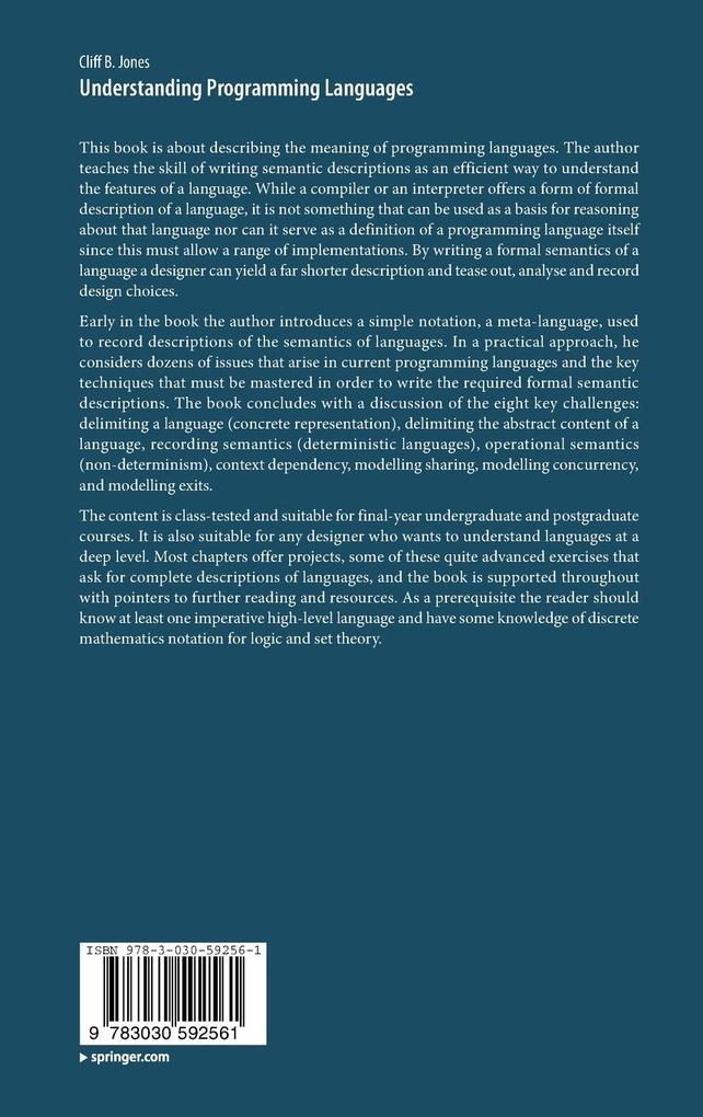 Weitere Ansicht: Understanding Programming Languages | Cliff B. Jones