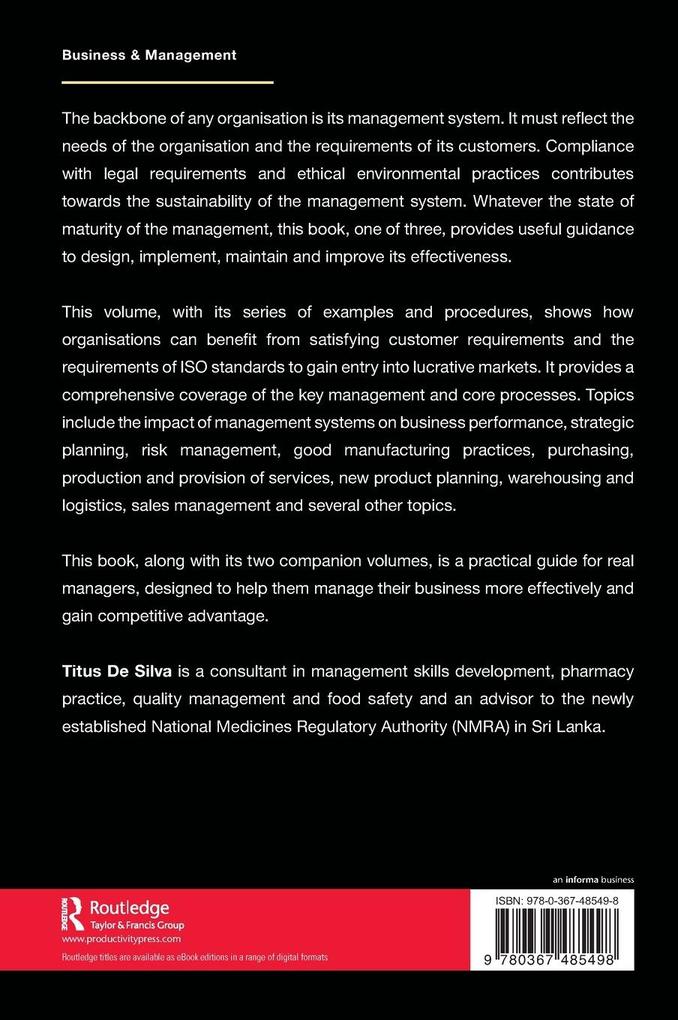 Weitere Ansicht: Integrating Business Management Processes | Titus De Silva