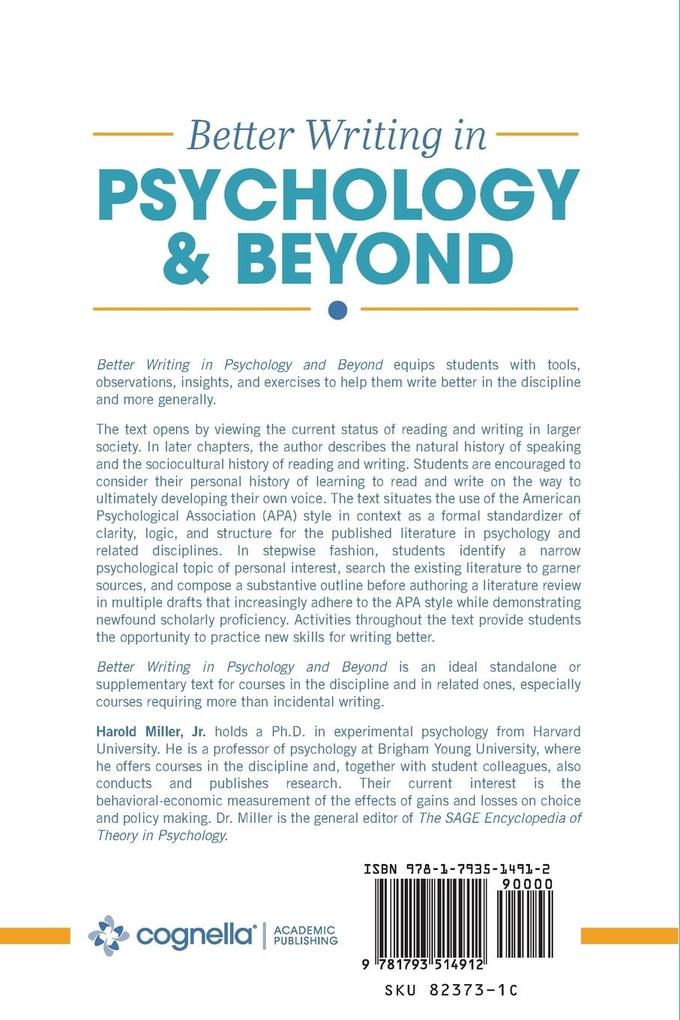 Weitere Ansicht: Better Writing in Psychology and Beyond | Jr. Harold Miller